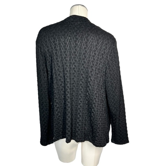 NWT HABITAT Shawl Pocket Jacket Black Cobblestone Knit Cardigan Size L - Picture 5 of 16